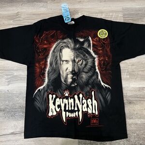 Vintage WCW Kevin Nash NWO T-Shirt WWE Wrestling Wolfpac Big Sexy L Glow